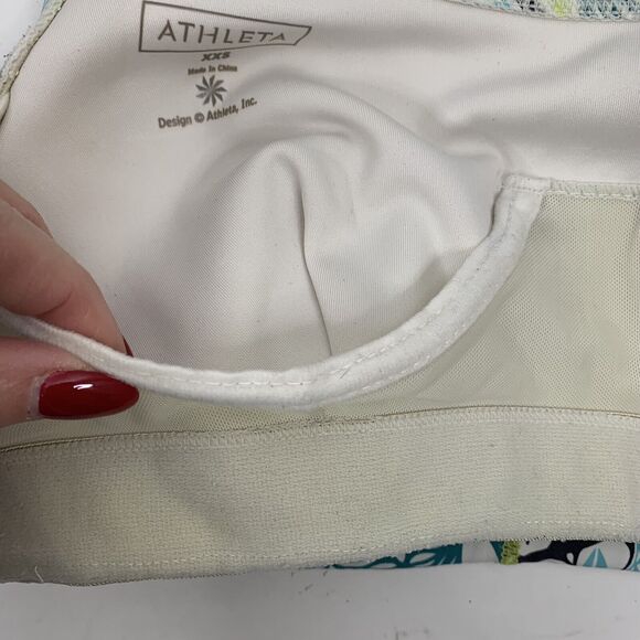 Athleta Size XXS Bikini Swim Top Underwire Colorful Geometric Adjustable Women’s - Picture 9 of 11